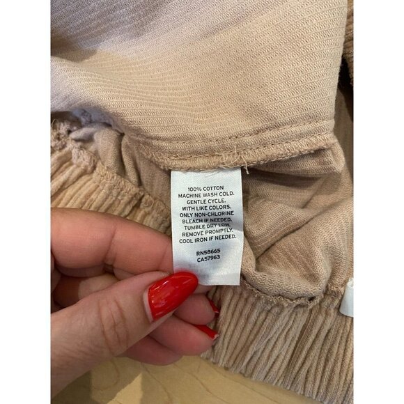 𝅺BP Bnwot Women Beige Corduroy Mini Skirt Elastic Waist Pull On - Picture 3 of 4